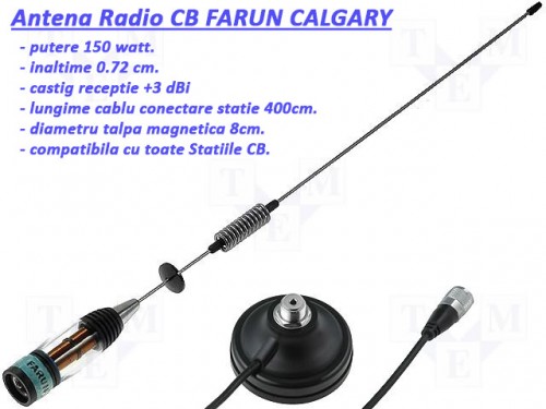 Antene Statii Radio CB Antena statie radio cb - Antene statii auto emisie receptie Farun Calgary