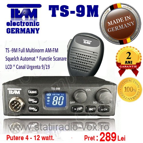 Statie Radio Auto CB putere 12 watt ASQ Team Germania